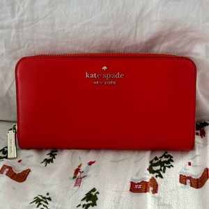 Authentic Fire Red Kate Spade Wallet